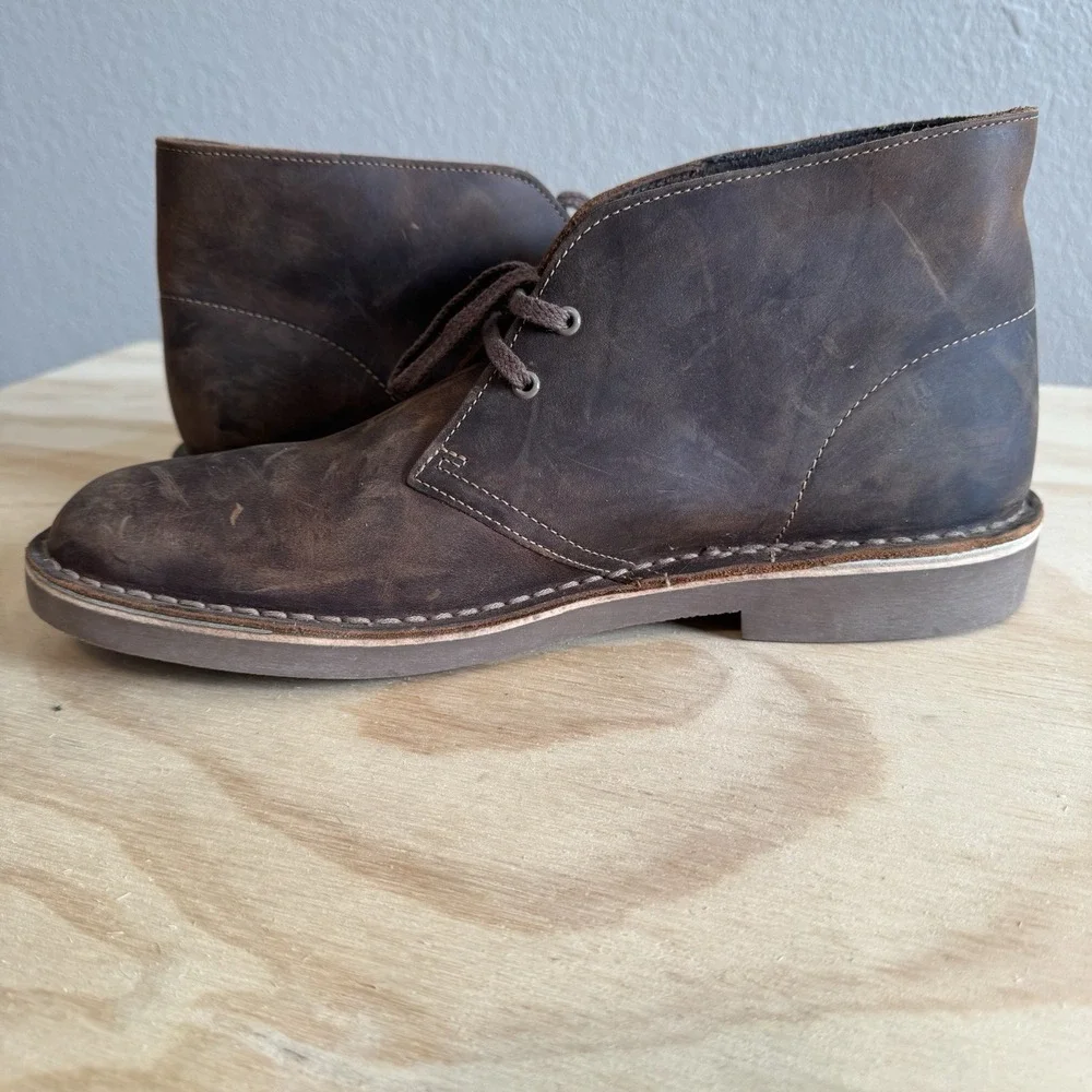 Clark's Men's Size 10.5 Bushacre 2 Chukka‎ Brown Lace Up Boot